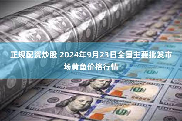 正规配资炒股 2024年9月23日全国主要批发市场黄鱼价格行情