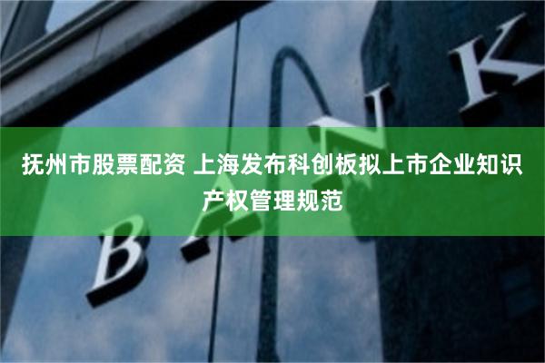 抚州市股票配资 上海发布科创板拟上市企业知识产权管理规范