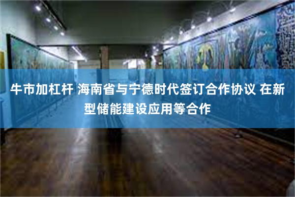 牛市加杠杆 海南省与宁德时代签订合作协议 在新型储能建设应用等合作