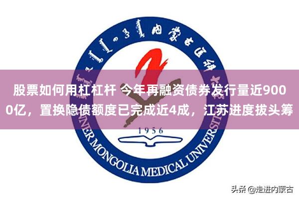 股票如何用杠杠杆 今年再融资债券发行量近9000亿，置换隐债额度已完成近4成，江苏进度拔头筹